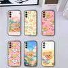 Cute Cartoon B-Butterbear Phone Case For Samsung Galaxy A73,A72,A71,A70,A53,A52,A51,Soft Silicone Black Cover