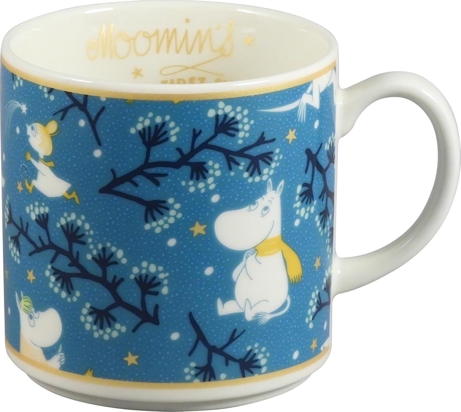 

Moomin Christmas 9x9cm Moomin Gift for Made in Teal Mug, Large, 350ml, Diameter, First Snow Design, Merchandise, Women, Birthday, Tableware, Japan, синий