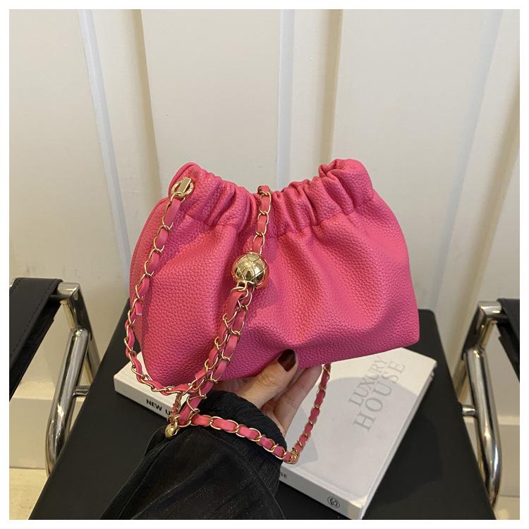 

Женская сумка-мешок на цепочке через плечо в древнем стиле из ПУ, весна/лето 2024 роза розовый