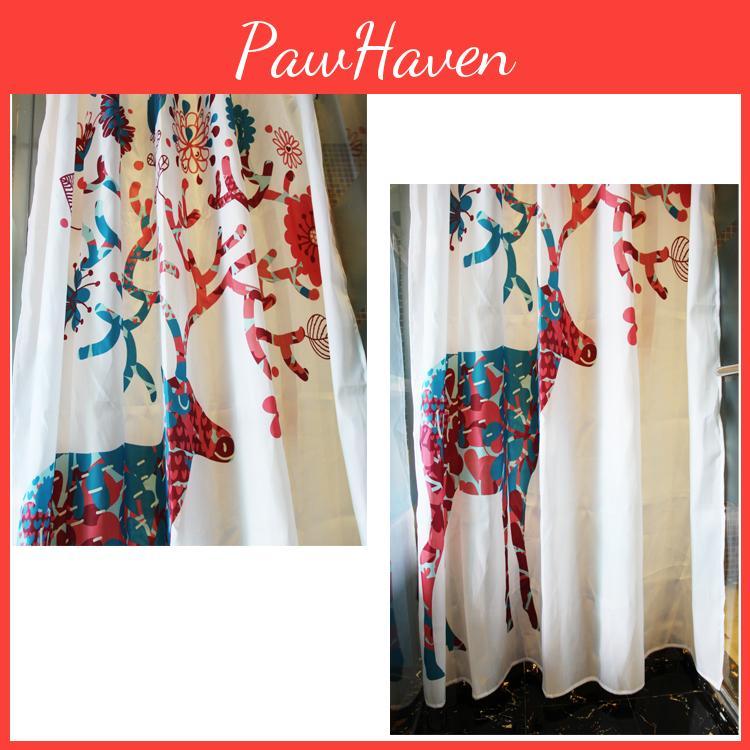 Christmas Pug Dog Santa Hat Bath Shower Curtain Pet Lovers Decor For Modern Bathroom Holiday Gift