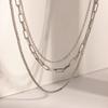 Minimalist Three Layer Stainless Steel Necklace Fade Resistant Fashion Jewelry Women Versatile Neck Chain