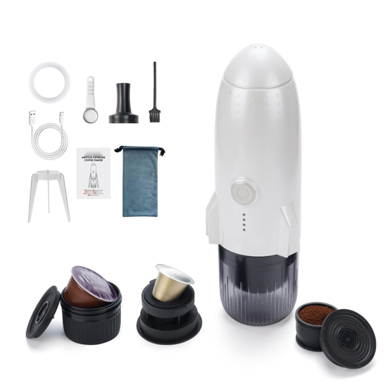 

Wireless Portable Coffee Maker 3 in 1 Coffee Machine 19 Bar Pressure for Camping RV Travel Office белый