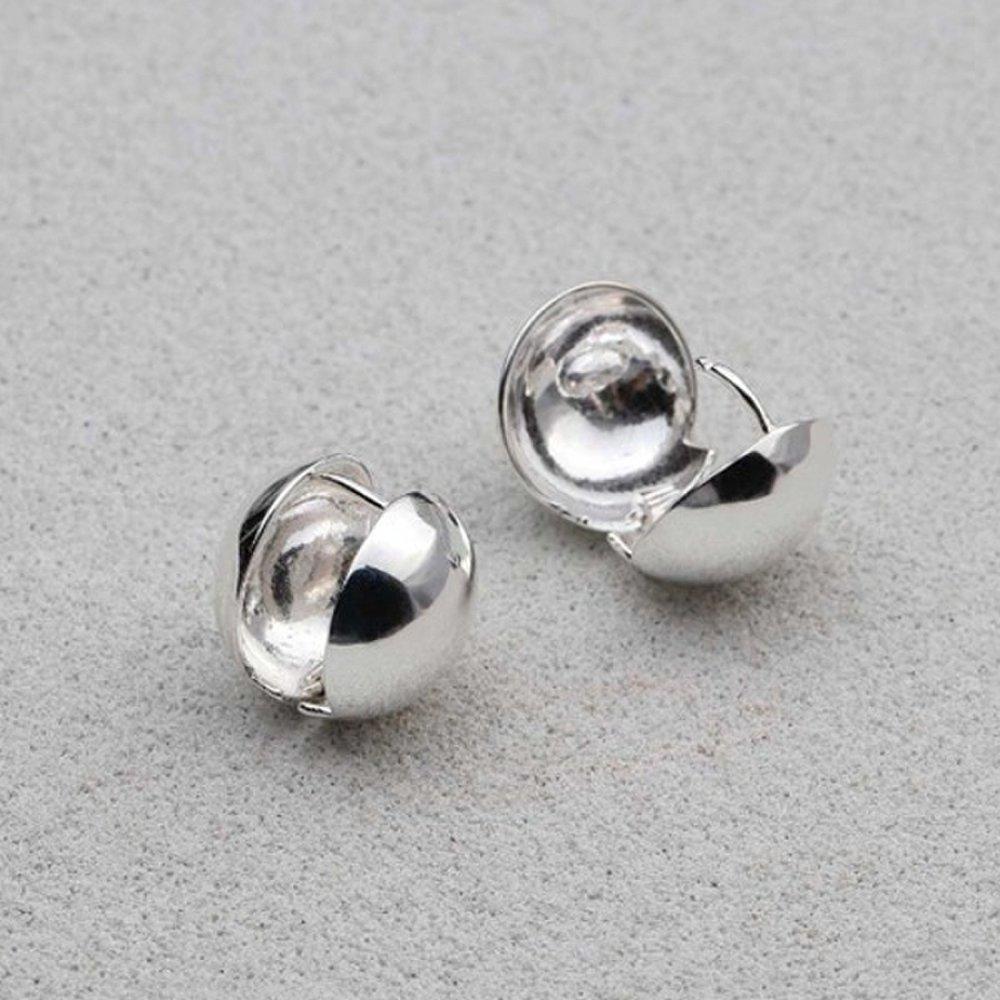 [Aslit] Silver One-Touch Ring Earrings, 925 Circular, 13mm