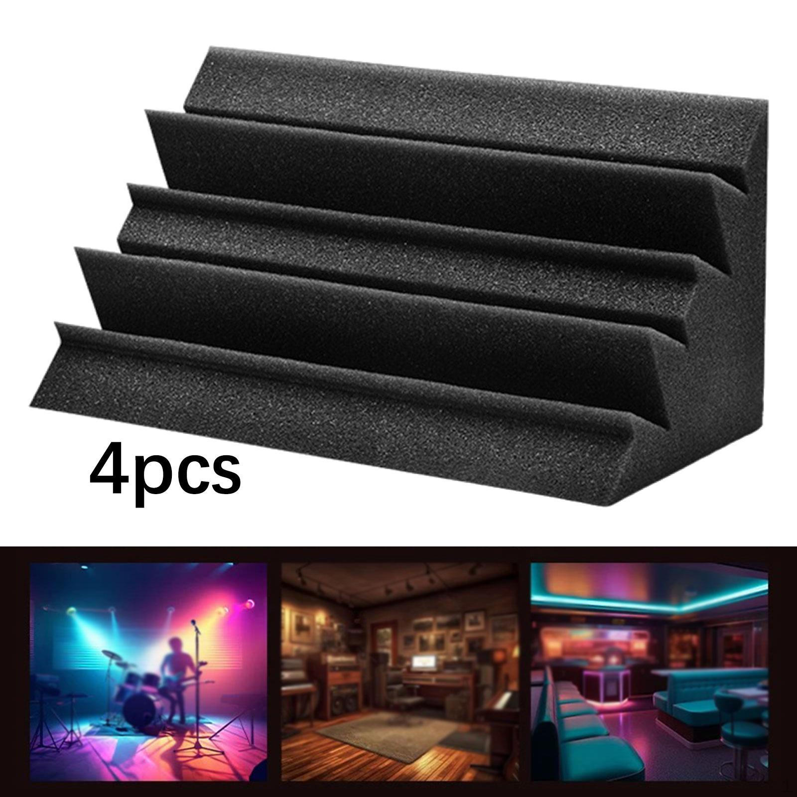 

4 Pieces Acoustic Foam Corner Panels, Noise Reduction Blocks for Home Theaters 30 cm