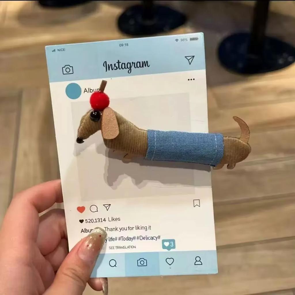 Funny Dachshund Hair Clip Hairbands Women Girls Cute Kawaii Hair Clip Bangs Side Hairpin Hair Styling Barrettes for Women Girls