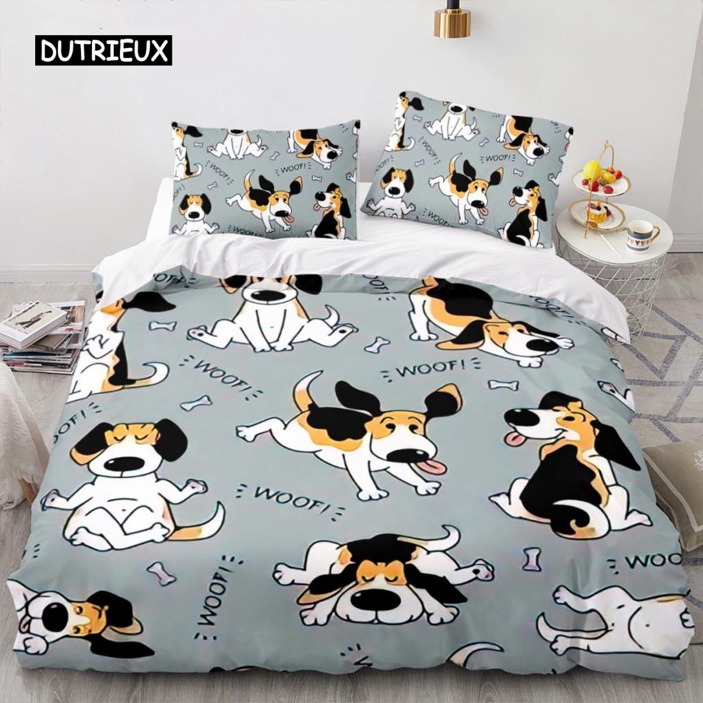 

Комплект постельного белья для собак и кошек с изображением животных, собак, белый пододеяльник с двуспальной кроватью, двуспальной кроватью для детей, мальчиков, женщин, девочек, мужчин, украшения для спальни EU single(135x200cm)