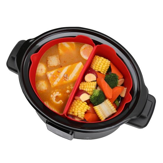 1 Set 6/7/8QT Slow Cooker Liner Reusable Leakproof Dishwasher Safe Slow Cooker Divider Cooking Silicone Liner Kitchen Gadgets