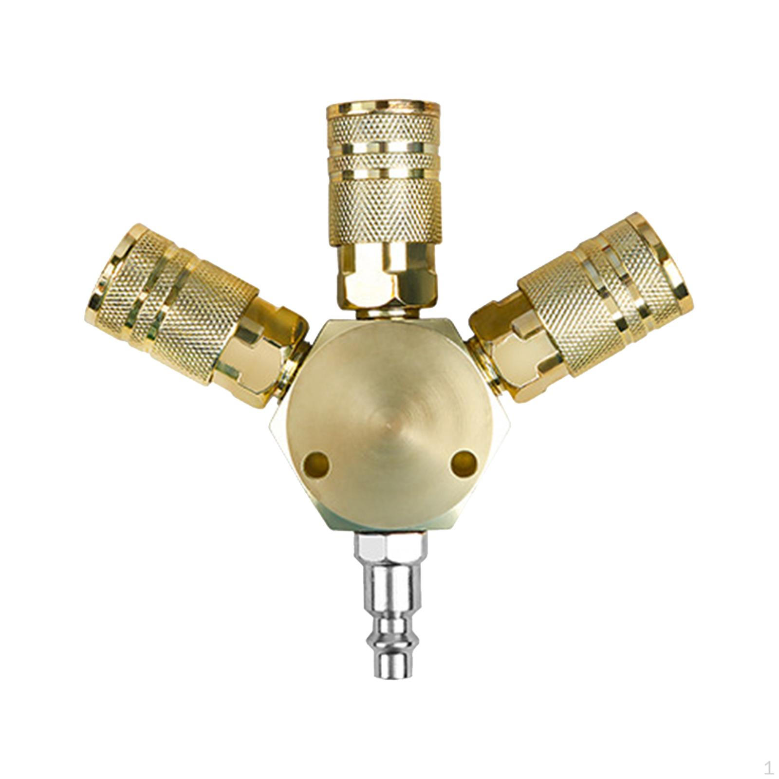 

З’єднувач повітряного шланга 1/4 дюйма з 3-стороннім швидкісним з’єднанням для компресорів жовтий