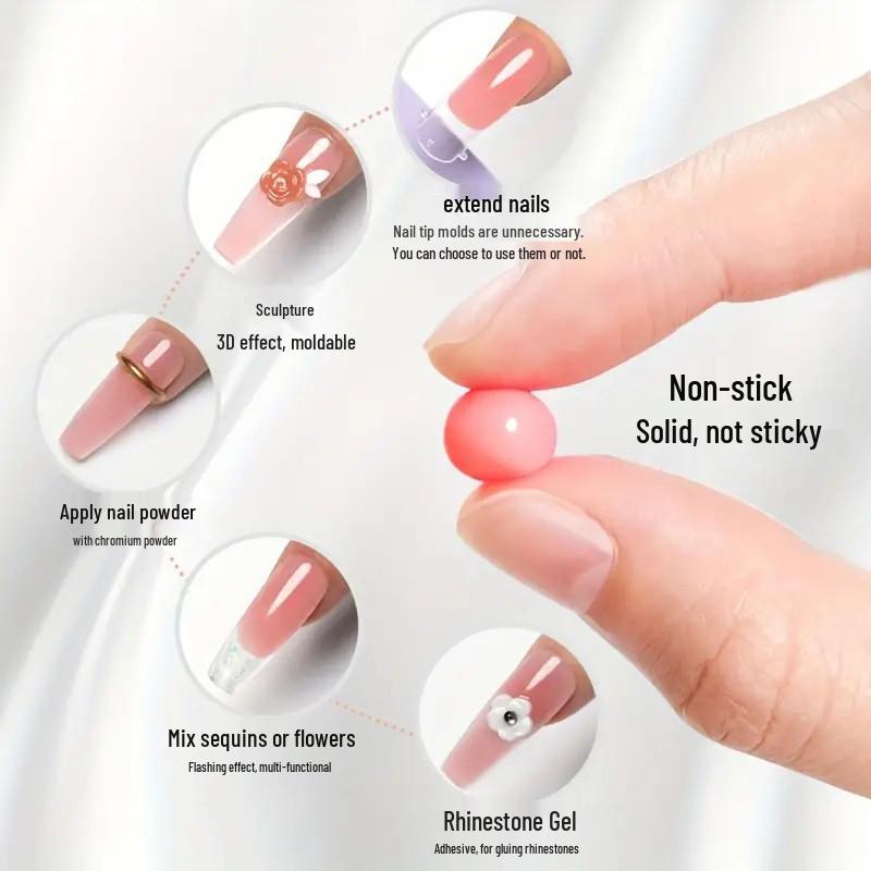 Non-Sticky Hand-Kneading Nail Art Extension Gel 