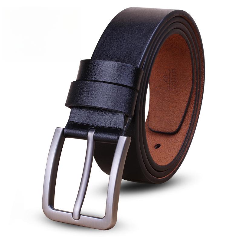 Retro Belt Men's High-end Leather Needle Buckle Jeans with Single-layer Pure Cowhide Tactical Belt Men's Style