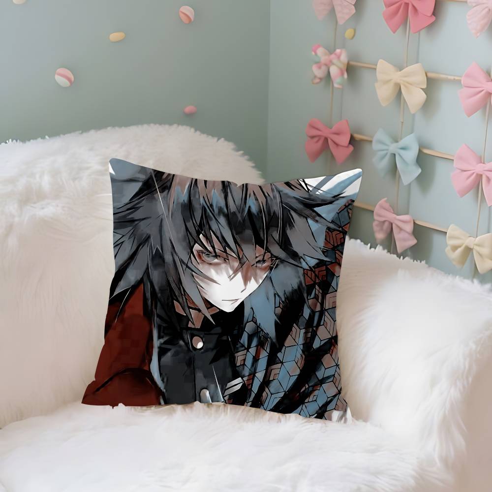 TTomiokas Giyuus Case Plush Fabric Soft Pillowcase Double Sided Print Cushion Cover Household Gifts