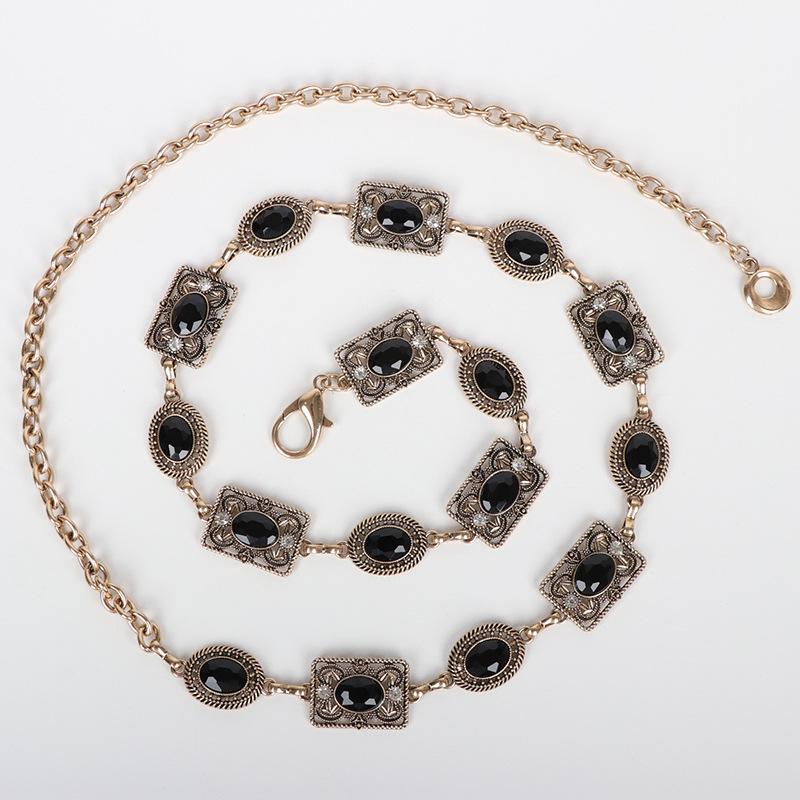 Women's Rhinestone Retro Carved Waist Chain: Versatile, Fashionable Skirt Accessory