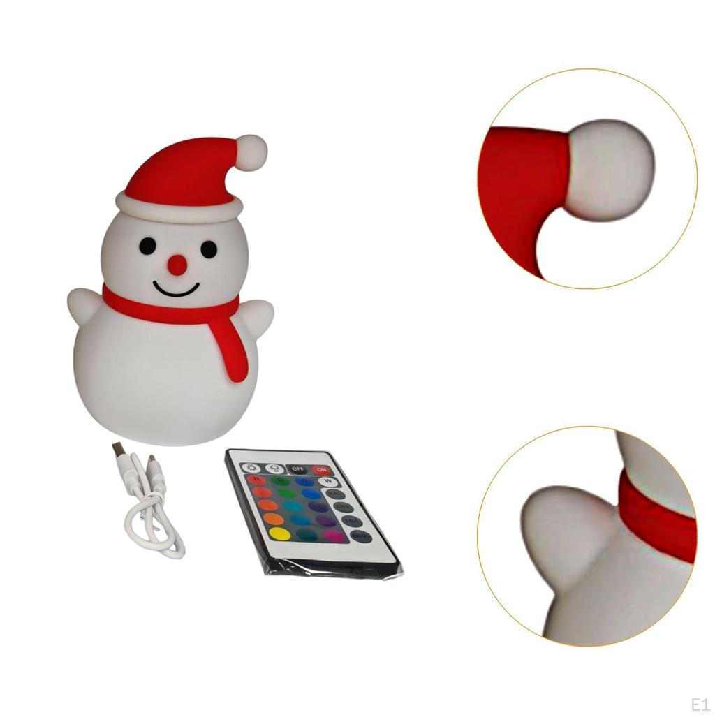 Cartoon Snowman Bedside Lamp with Touch Control for Nursery Use