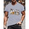 Summer Round Neck Halloween Ghost & Goose Graphic 3D Print T-shirts Fashionable Casual Short Sleeved Men's T-shirts