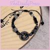 Elegant Black Resin And Stone Beaded Bracelet Handcrafted Chinese Style