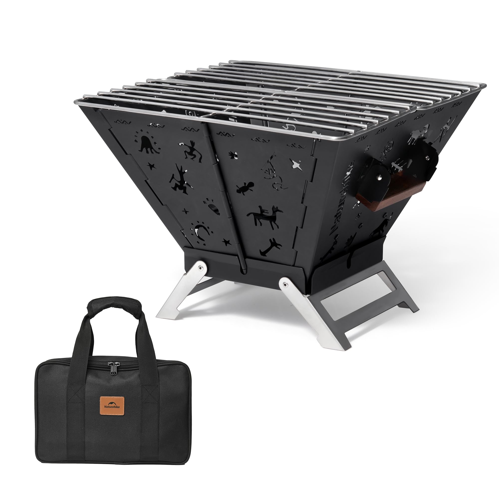 

Официальная складная походная печь Naturehike с подставкой и пеплосборником, сумка для хранения с высоким горением, для барбекю на открытом воздухе, дрова, легкая сборка и обслуживание, магазин