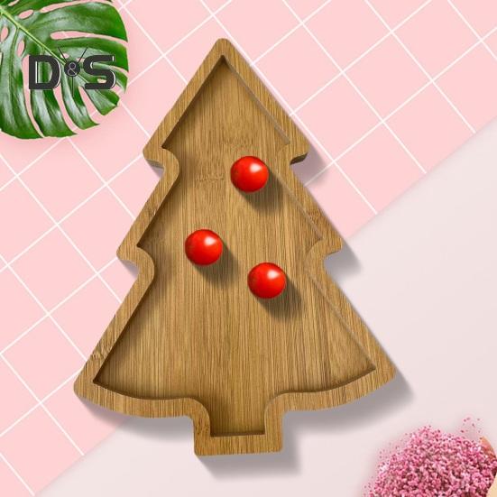 Christmas Tree Shaped Tray Wooden Charcuterie Dessert Boards Steak Dinner Plate Safe Easy To Clean Serving Platter for Parties Events
