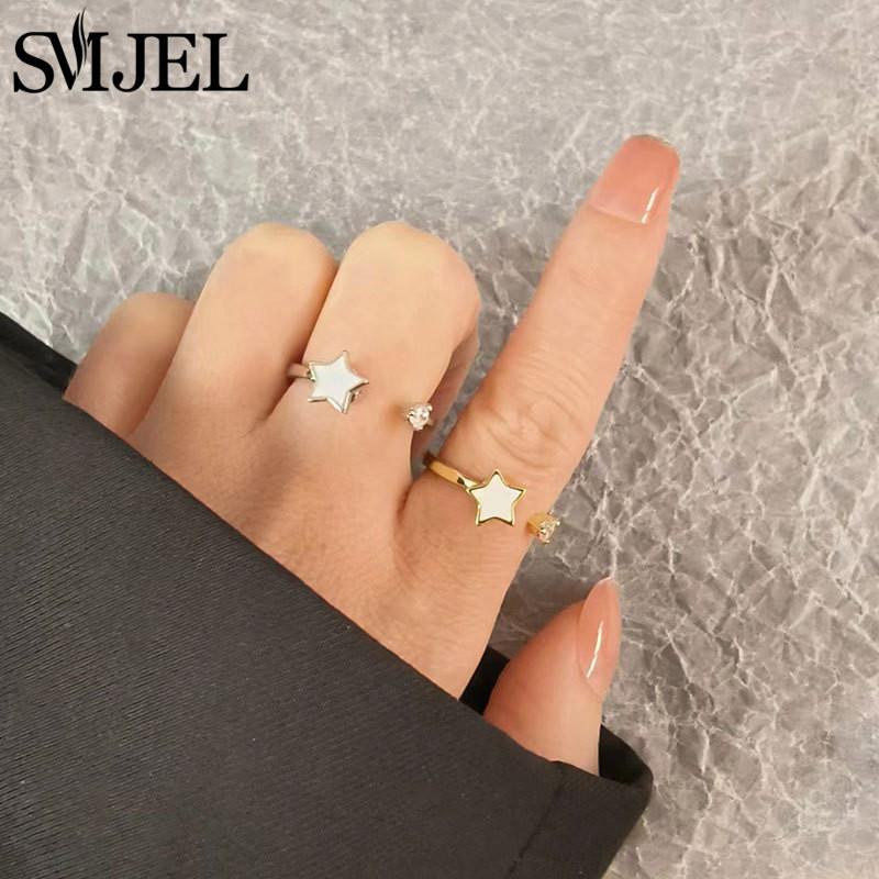Trendy Anti Anxiety Relaxing Rotating Rings Women Fashion Jewelry Metal Sun Star Moon Spinner Charms Finger Accessories