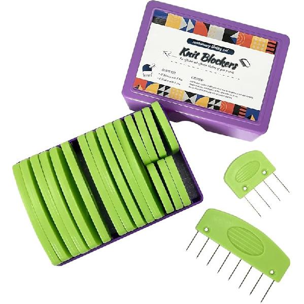 20Pcs Knit Blockers Pins Kit, Knit Blocking Combs for Crochet Knitting Blocking Board Mats, Crochet Blocking Pins for Crochet Projects Sewing Lace