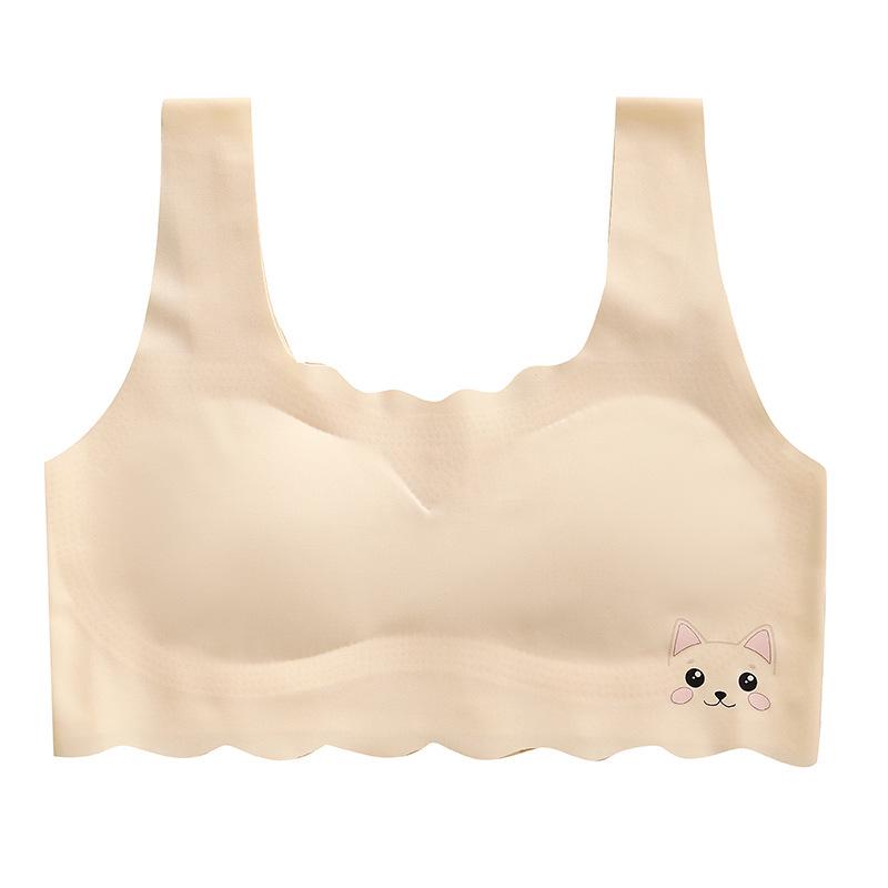 Dívčí vývojová podprsenka z ledového hedvábí – Bezešvá, tenký styl pro žákyně základních škol