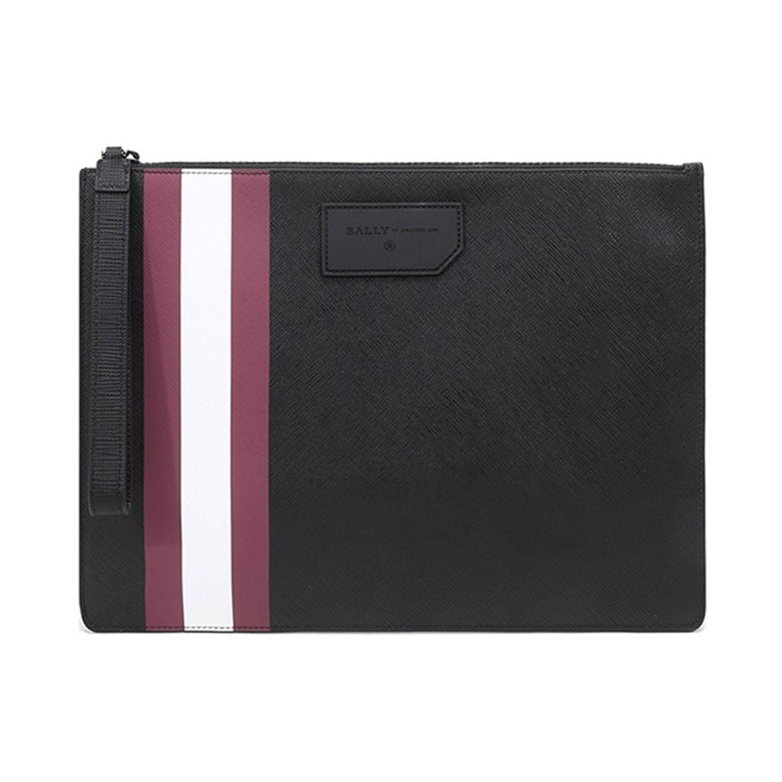 

Bally Red And White Striped Business Simple Solid Color Coin Purse Commuter Bag PVC Clutch Men Clutch Black BHALDEN-OF-36 Basic Set (Bag+Dust Bag)
