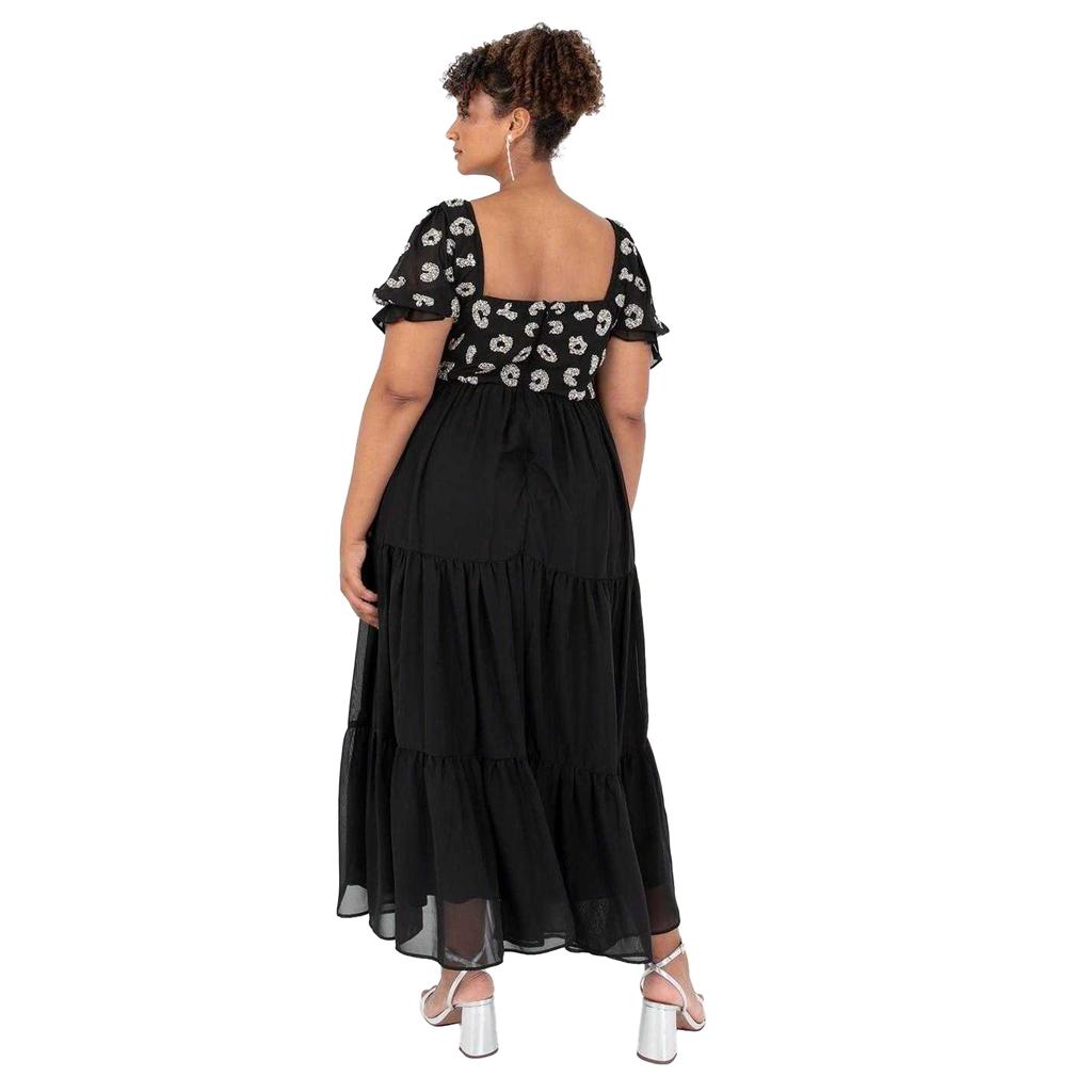 Lovedrobe Womens/Ladies Square Neck Short-Sleeved Midi Dress