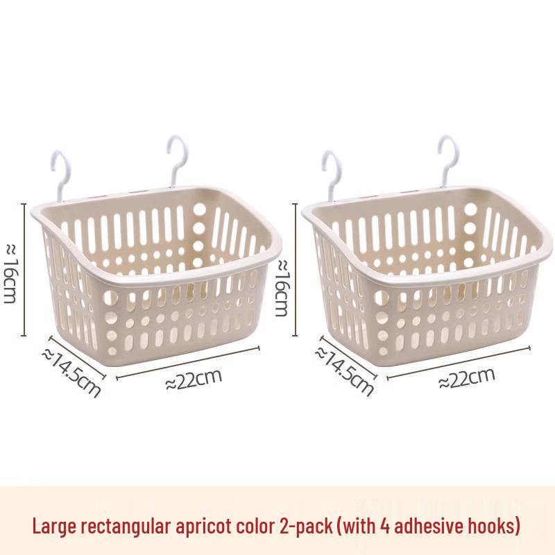 Wall-Mounted Plastic Storage Basket for Kitchen and Bathroom