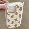 Cute Brown Bear Pink Bow Pattern Design Protective Cover for iPhone 17 16 15 14 13 12 11 16E Series Pro Max Plus