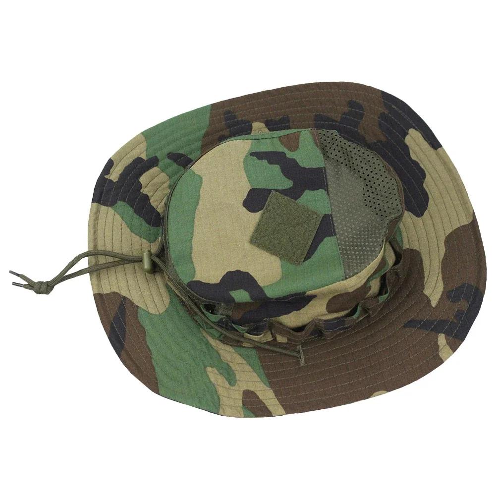 2025Camouflage Enthusiasts Square Pocket Camo Bonnie Cap US Bucket Benny Hats Multicam Fishing Outdoor Hiking Tactical Sun Caps