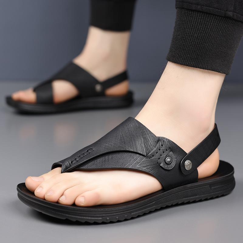 New Flip-flops Trendy Fashion Casual Men's Beach Shoes Non-slip Dual-purpose Cool Slippers