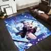 Anime Girl with Long Hair and Weapon on Blue Fantasy Background Carpet Suitable for use as an anti-slip for living room bedroom sofas