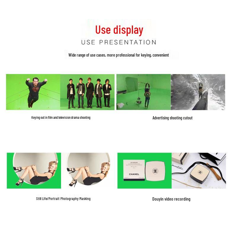 Green Screen Portable Pull-Up Stand for Photography and Live Broadcasts