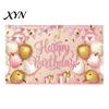 Bright Color Birthday Banner Happy Backdrop, Party Photo Background Cloth for Celebration, Reusable Bunting Flag Decor Kids Women, Supplies