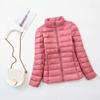 2023 Women's Slimming White Duck Down Short Jacket with Stand Collar – Plus Size Fashion Outerwear for Autumn/Winter