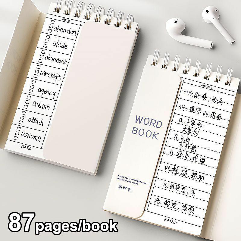 Tragbarer Vokabel-Merknotsblock - Kurzschrift-Spiralheft zur Planung und zum Auswendiglernen mit Abdeckfunktion Gutes Geschenk