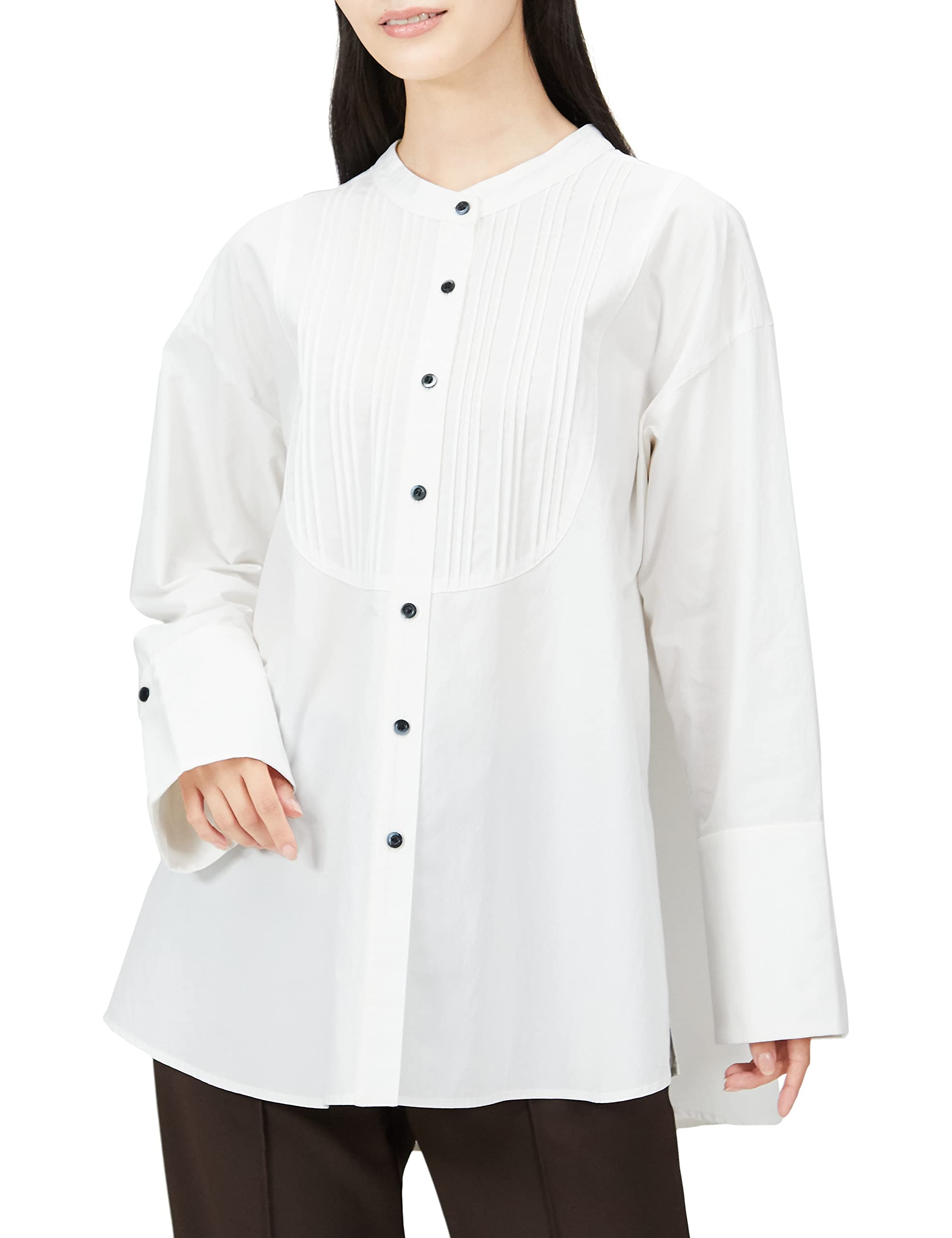

Natural Beauty Basic Women s Big Cuff Spin-Tuck Blouse, Size 017-2210880, Off-White, Medium