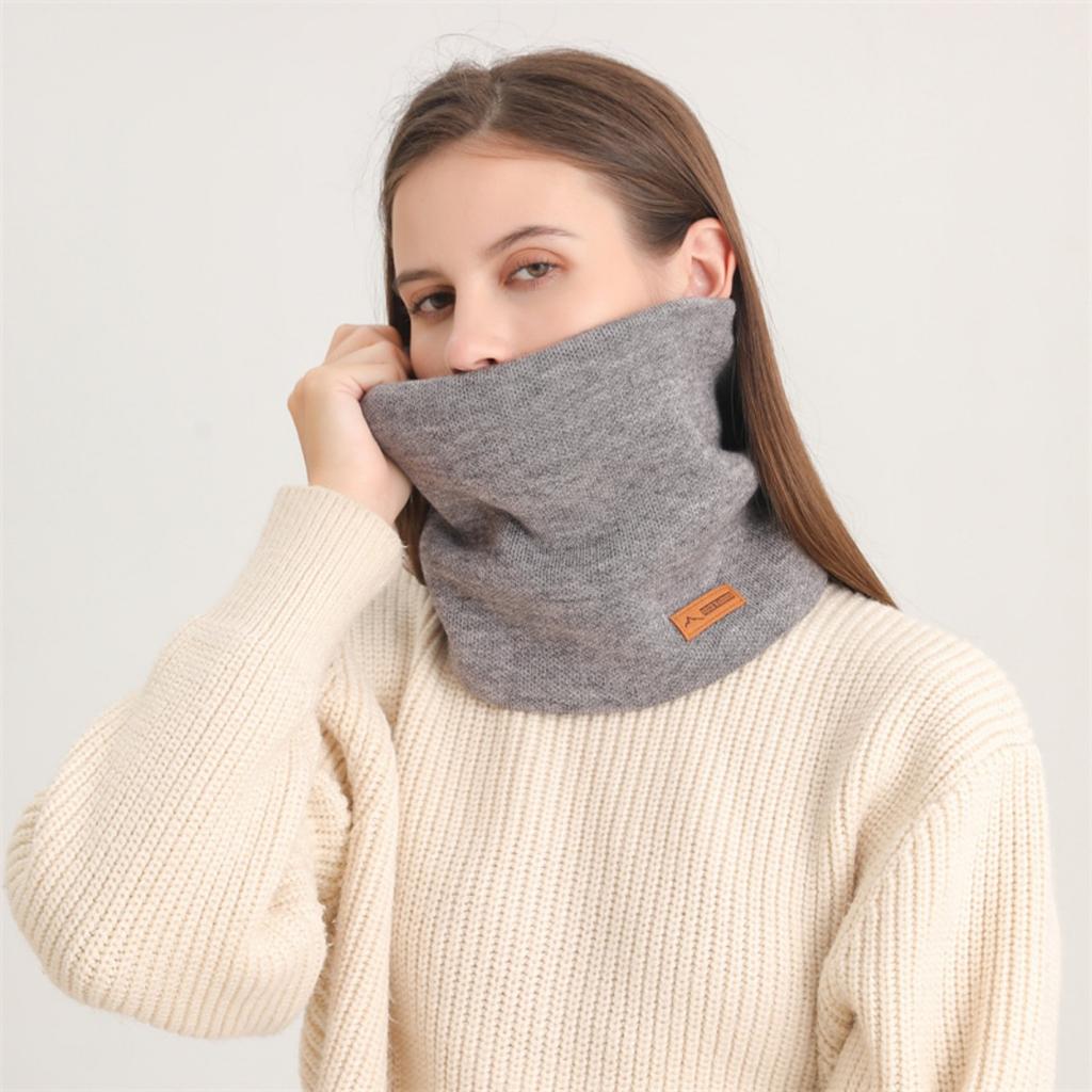 Solid Color, Knitted Scarf, Men's and Women's, Autumn and Winter, Pullover, Neck Protector, Thickened, Warm Neck Cover, Scarf, Outdoor