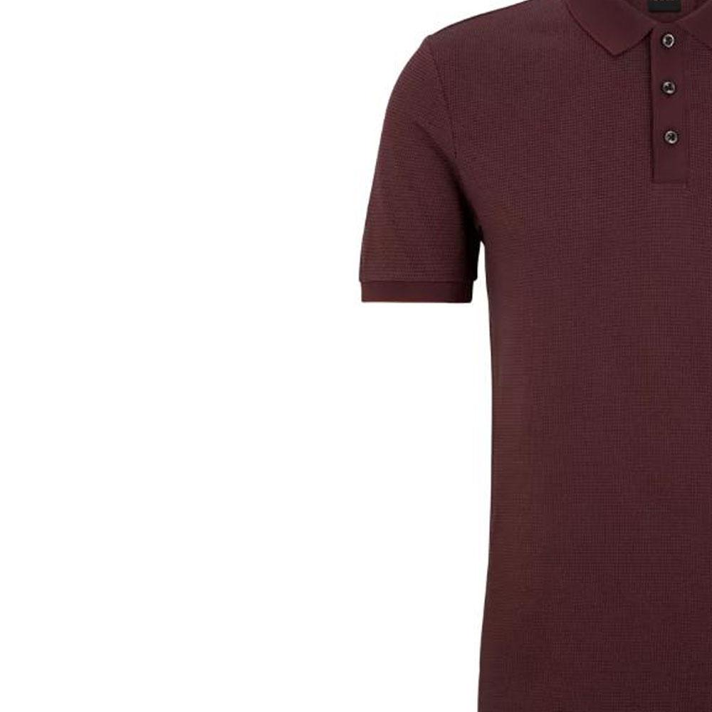 Hugo Boss Polo Shirts Men's Dark Red Polo Collar Moderate Straight Fit 50486197-601