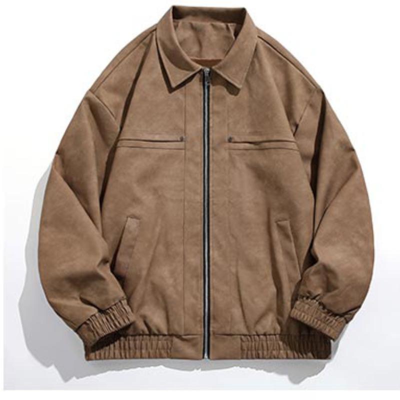 PU Leather American Retro Jacket for Men In Autumn and Winter New Cotton Thickened Lapel Casual Versatile Jacket