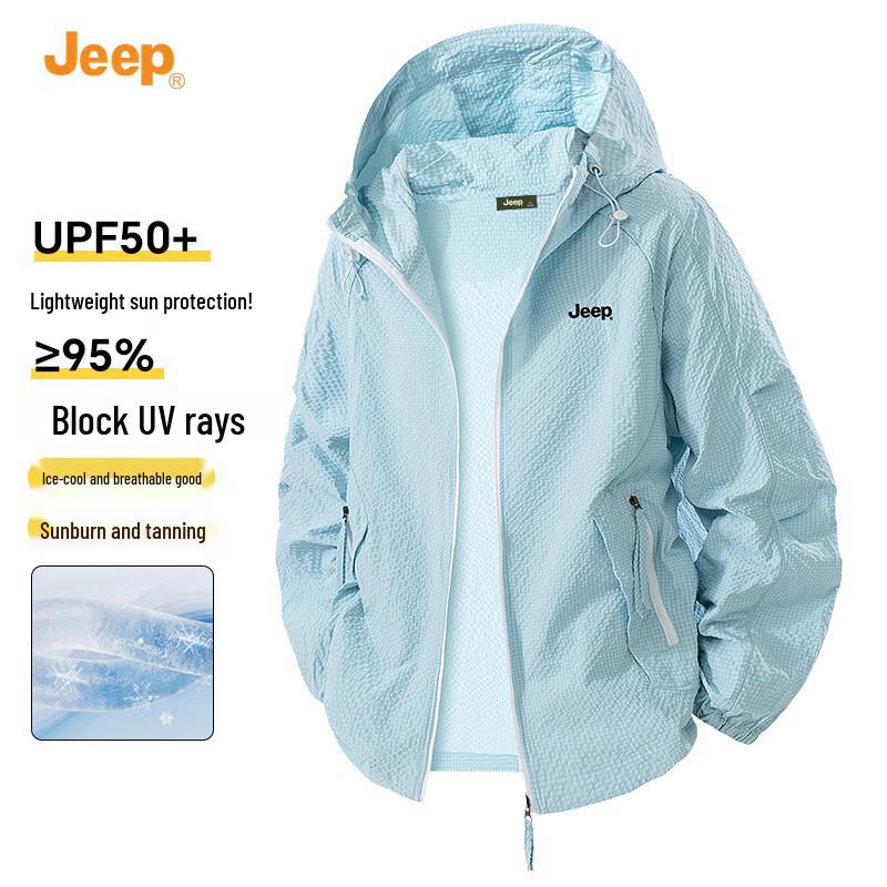 JEEP Men s Summer UPF50+ Sun Protection Hooded Jacket 3XL