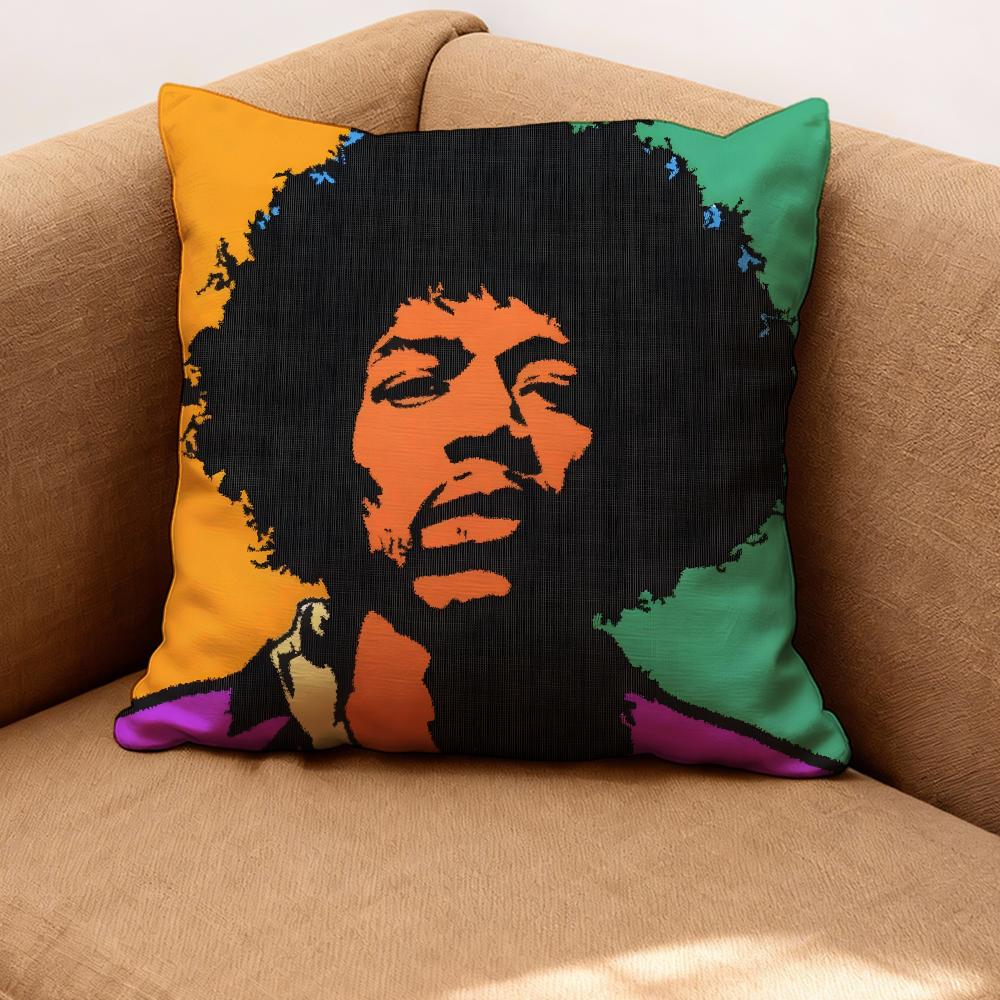 singer J-Jimi Hendrix Cushion Cover Premium Comfort Reversible Pillow Cove -Two in One Design for Any Room & Car Interior