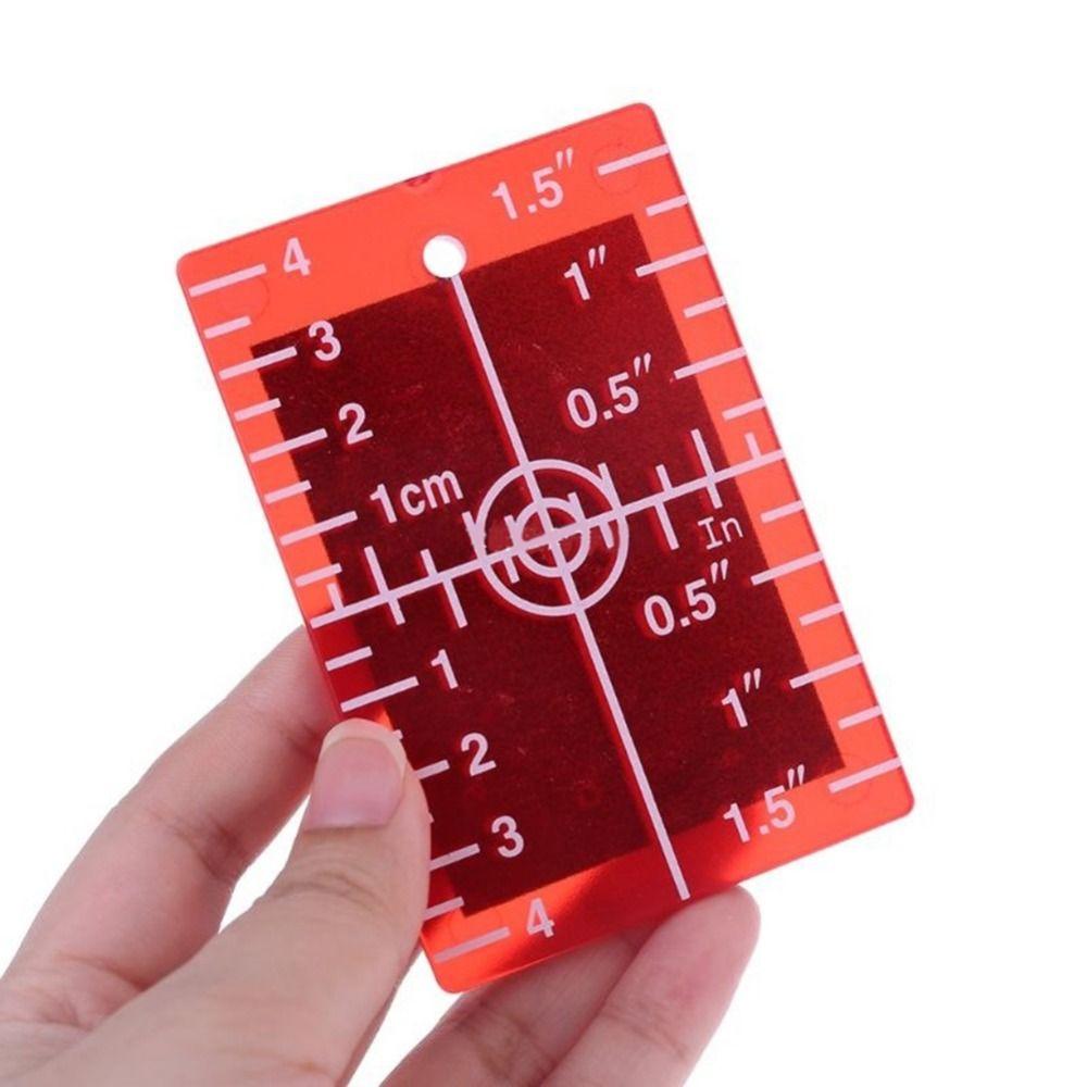2pcs Red/Green Line Beam Distance Plate Double Scale Magnetic Target Plate  For Laser Level