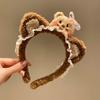 Cartoon Bear Lace Headband with Bow Ears - Cute Plush Hair Accessory