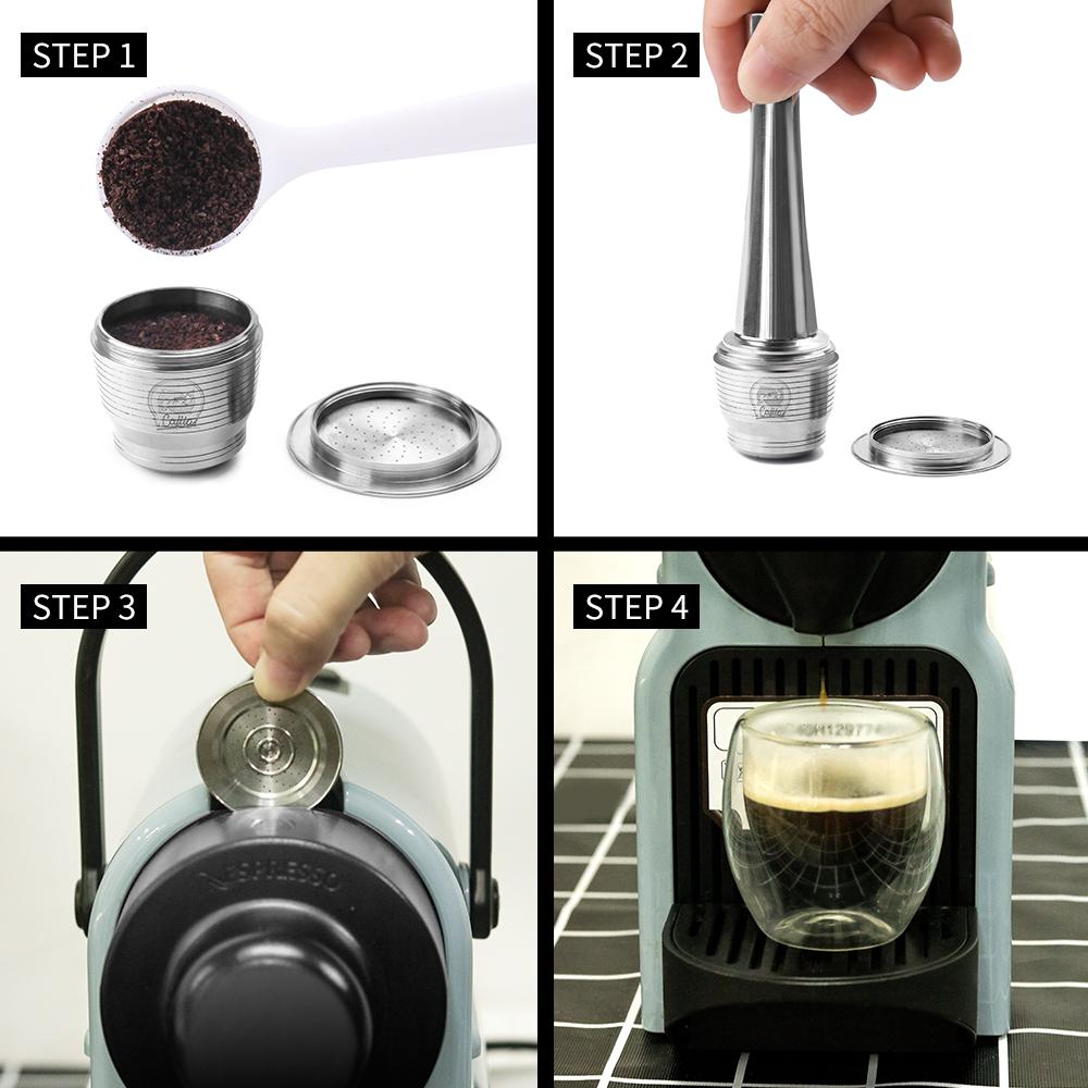Wiederverwendbare Kapsel aus Edelstahl, permanenter Kaffeekapselhalter, kompatibel für Nespresso Original Line