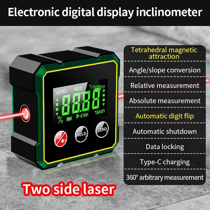 Magnetic Mini Protractor Laser Digital Inclinometer