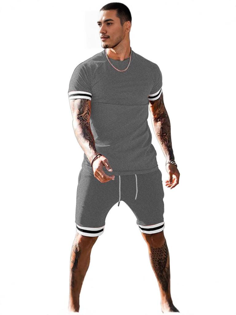 Men's Casual Summer Shorts and Short-Sleeve T-Shirt Set