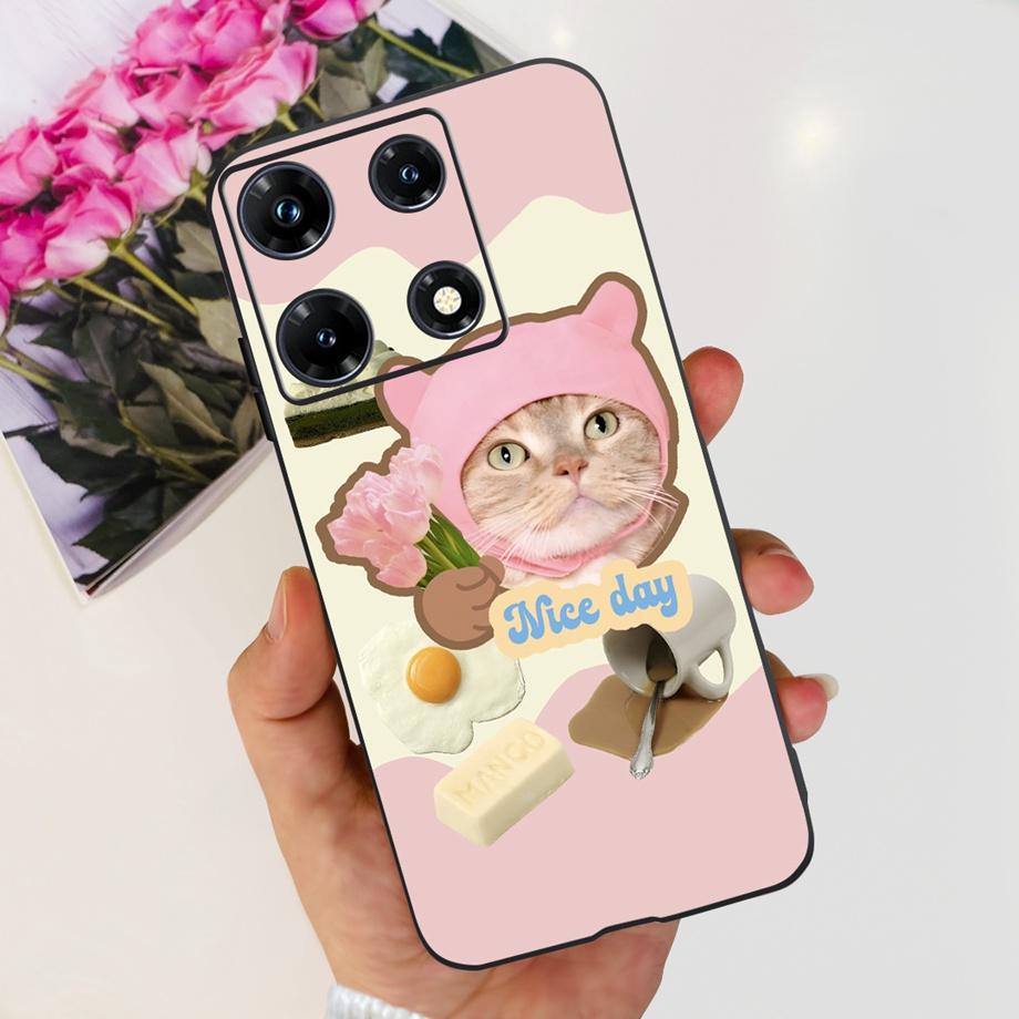 

For Infinix Note 30 4G 5G Back Case Note 30 Pro 30i 30 VIP Soft Silicone Matte Bumper Flower Butterfly Print Phone Coque Capa Infinix Note30 4G 5G