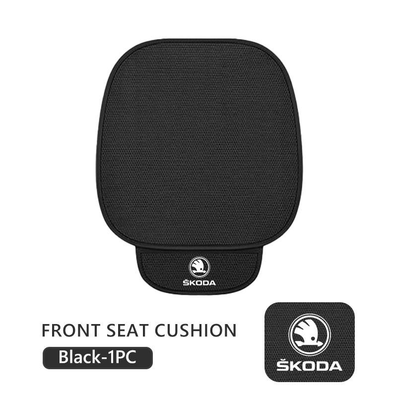 AAFO1 For Skoda Breathable Car Seat Cover Ice Silk Summer Car Seat Cushion Protector Kamiq MK3 Roomster Rapid Kodiaq Karoq Fabia Enyaq