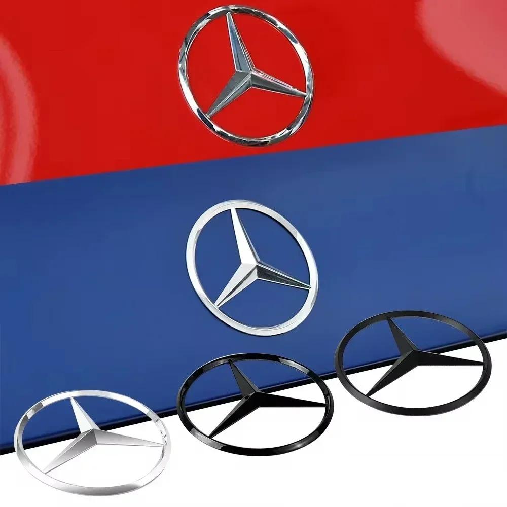 Per Mercedes Benz 90mm ABS Cromato Nero Logo Emblema Mercedes Stella Posteriore Per Mercedes Benz W203 W206 W212 X253 W167 W166 W24