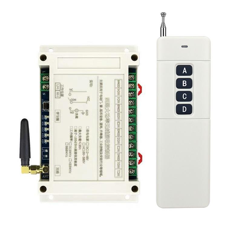 DC 12V-48V Industrial Four-Channel Long-Distance Remote Control for Motors, Water Pumps, and Actuators 433M with rubber stick antenna
